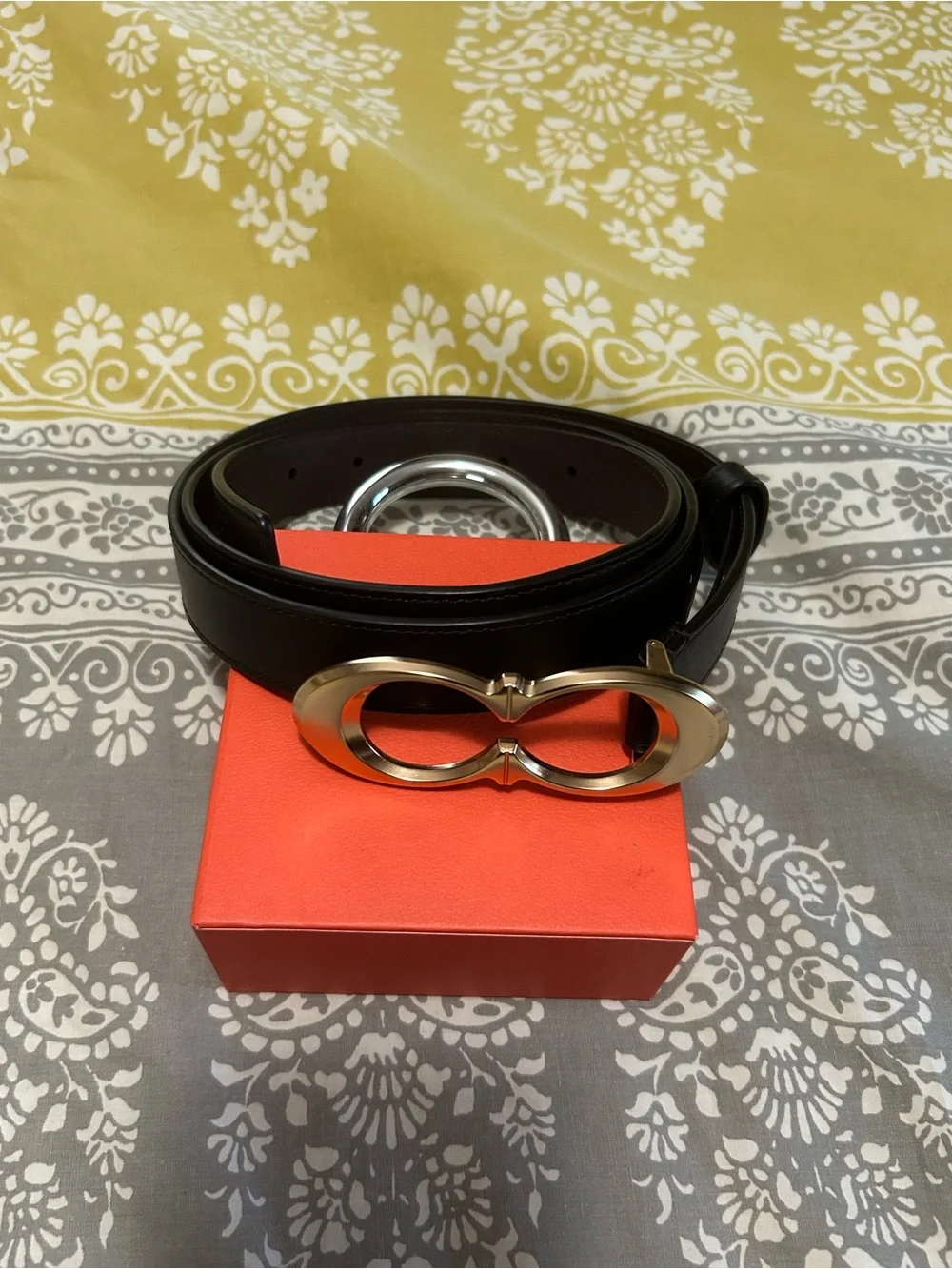 Coach Black Leather Women's Belt with Gold Double-Ring Buckle. New!
